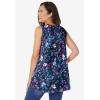 Woman Within Plus Size High-Low Tank(Navy Multi Florals)