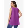 Woman Within Plus Size High-Low Tank(Purple Magenta)
