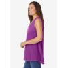 Woman Within Plus Size High-Low Tank(Purple Magenta)