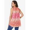 Woman Within Plus Size High-Low Tank(Raspberry Sorbet Ombre Butterfly)