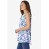 Woman Within Plus Size High-Low Tank(White Multi Batik)