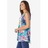 Woman Within Plus Size High-Low Tank(White Multi Tropicana)