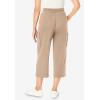 Woman Within Plus Size Knit Cargo Capri(New Khaki)