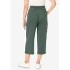 Woman Within Plus Size Knit Cargo Capri(Pine)