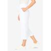 Woman Within Plus Size Knit Cargo Capri(White)