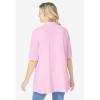 Woman Within Plus Size Knit Shirt with Free Tank(Pink)