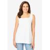 Woman Within Plus Size Knit Shirt with Free Tank(White)