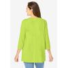 Woman Within Plus Size Lace-Up Three-Quarter Sleeve Tee(Black)