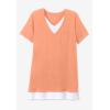 Woman Within Plus Size Layered-Look Tunic(Heather Grey)