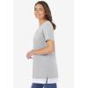 Woman Within Plus Size Layered-Look Tunic(Heather Grey)