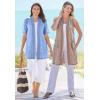 Woman Within Plus Size Lightweight Linen Vest Sweater(French Blue)