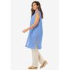 Woman Within Plus Size Lightweight Linen Vest Sweater(French Blue)