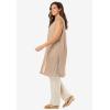 Woman Within Plus Size Lightweight Linen Vest Sweater(New Khaki)