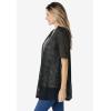 Woman Within Plus Size Lightweight Open Front Cardigan Sweater(Black)