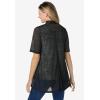 Woman Within Plus Size Lightweight Open Front Cardigan Sweater(Black)