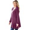 Woman Within Plus Size Lightweight Open Front Cardigan Sweater(Deep Claret)
