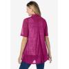 Woman Within Plus Size Lightweight Open Front Cardigan Sweater(Raspberry)
