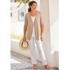 Woman Within Plus Size Lightweight Short Sleeve V-Neck Cardigan Sweater(Black)