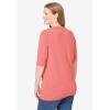Woman Within Plus Size Lightweight Short Sleeve V-Neck Cardigan Sweater(Sweet Coral)