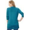 Woman Within Plus Size Long-Sleeve Pointelle Cardigan Sweater(Black)