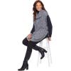 Woman Within Plus Size Marled Knit Cowl Neck Poncho Sweater(Deep Claret White Marled)