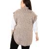 Woman Within Plus Size Marled Knit Cowl Neck Poncho Sweater(New Khaki Chocolate Marled)