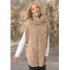 Woman Within Plus Size Marled Knit Cowl Neck Poncho Sweater(New Khaki Chocolate Marled)