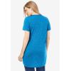 Woman Within Plus Size Marled V-Neck Tunic(Dark Blue Colorblock)