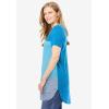 Woman Within Plus Size Marled V-Neck Tunic(Dark Blue Colorblock)