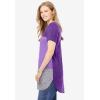 Woman Within Plus Size Marled V-Neck Tunic(Dark Purple Colorblock)