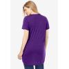 Woman Within Plus Size Marled V-Neck Tunic(Dark Purple Colorblock)