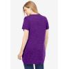 Woman Within Plus Size Marled V-Neck Tunic(Dark Purple Marled)