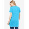 Woman Within Plus Size Marled V-Neck Tunic(Paradise Blue Heart Placement)