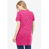Woman Within Plus Size Marled V-Neck Tunic(Raspberry Sorbet Heart Placement)