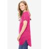 Woman Within Plus Size Marled V-Neck Tunic(Raspberry Sorbet Heart Placement)
