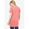 Woman Within Plus Size Marled V-Neck Tunic(Sweet Coral Butterfly)