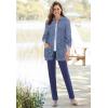 Woman Within Plus Size Marled Zip-Front Cable Knit Cardigan Sweater(Pine Sage Marled)