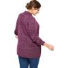 Woman Within Plus Size Marled Zip-Front Cable Knit Cardigan Sweater(Pine Sage Marled)