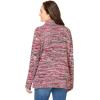 Woman Within Plus Size Multi Marled Cardigan Sweater(Black Red Space Dye)