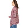 Woman Within Plus Size Multi Marled Cardigan Sweater(Black Red Space Dye)