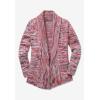 Woman Within Plus Size Multi Marled Cardigan Sweater(Blue Coast Space Dye)