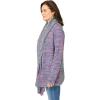 Woman Within Plus Size Multi Marled Cardigan Sweater(Ultra Blue Space Dye)