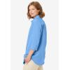 Woman Within Plus Size No Iron Three-Quarter Sleeve Peachskin Shirt(New Khaki Paisley)