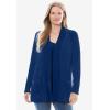 Woman Within Plus Size Open Front Chenille Cardigan Sweater(Chocolate)