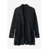 Woman Within Plus Size Open Front Chenille Cardigan Sweater(Chocolate)
