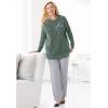 Woman Within Plus Size Patchwork Embroidered Top(Pine Pretty Embroidery)