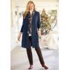 Woman Within Plus Size Perfect Cotton Duster Sweater(Black Soft Camel Animal)