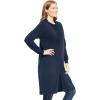 Woman Within Plus Size Perfect Cotton Duster Sweater(Navy)