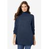 Woman Within Plus Size Perfect Long Sleeve Turtleneck Sweater(Black)