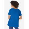 Woman Within Plus Size Perfect Short-Sleeve Keyhole Tee(Bright Cobalt)